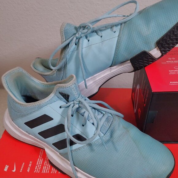 Size 12 - adidas Gamecourt Blue And Black Priced To Sell - Picture 5 of 10